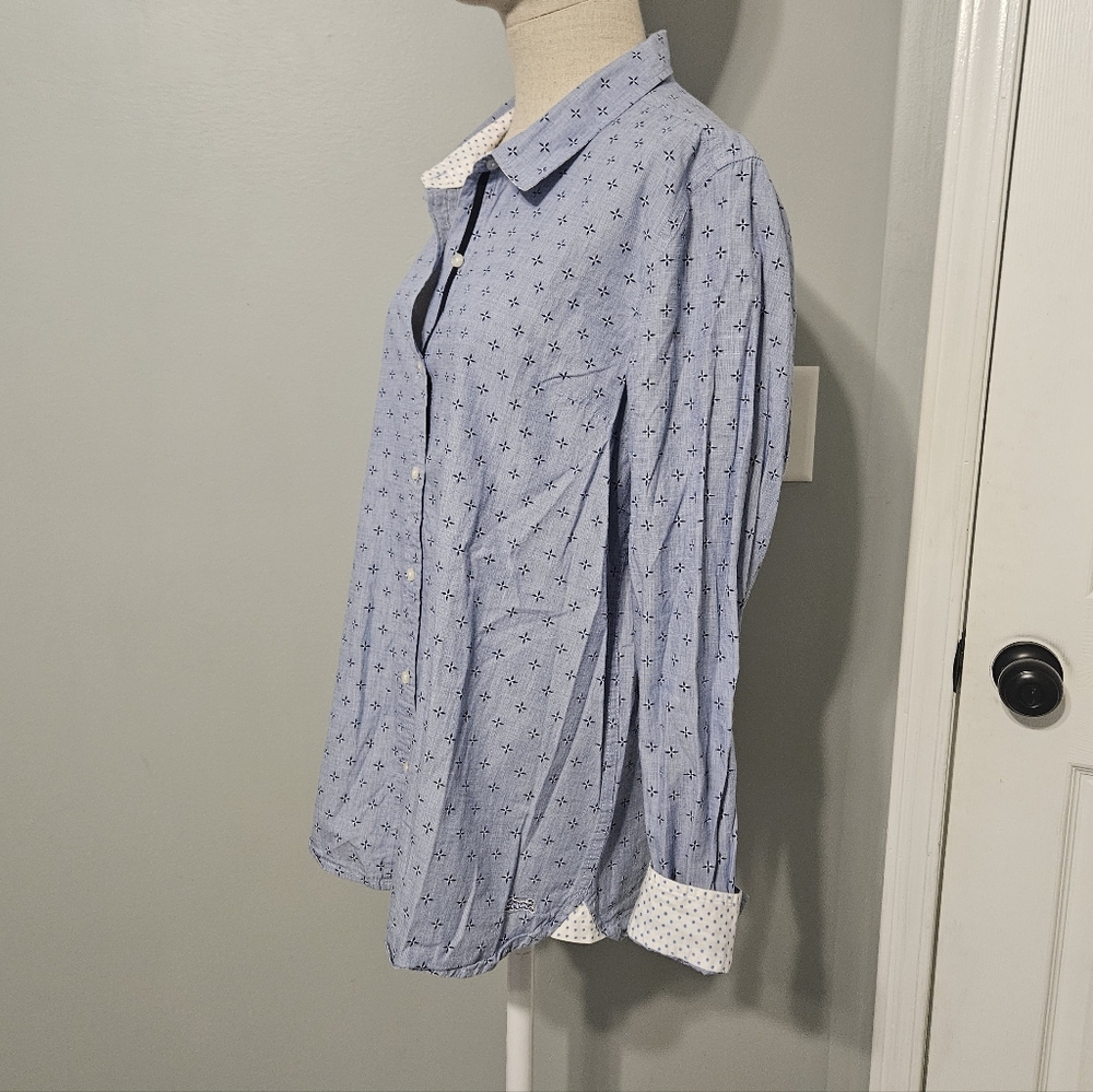 Le Tigre Light Blue Patterned Button Down Shirt - image 2